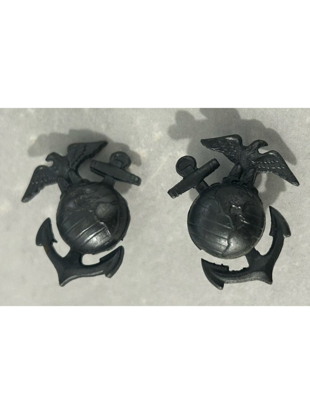 USMC EGA WW2 Enlisted Collar Set Emblems Marine Corps Eagle Globe & Anchor WWII